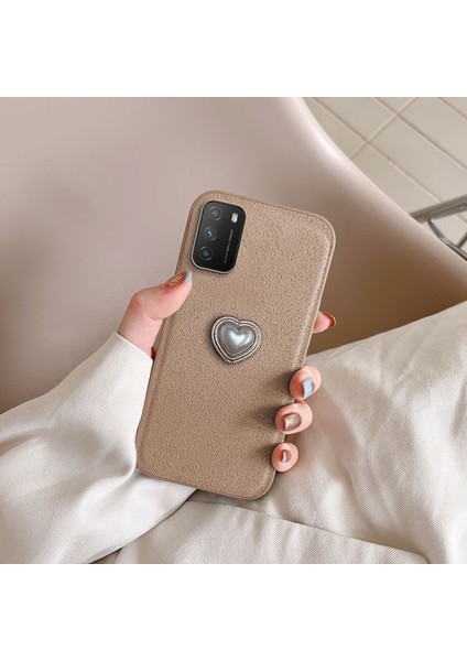 Xiaomi Poco M3 Uyumlu Kılıf Zebana Velvix Silikon Kılıf Açık Kahverengi