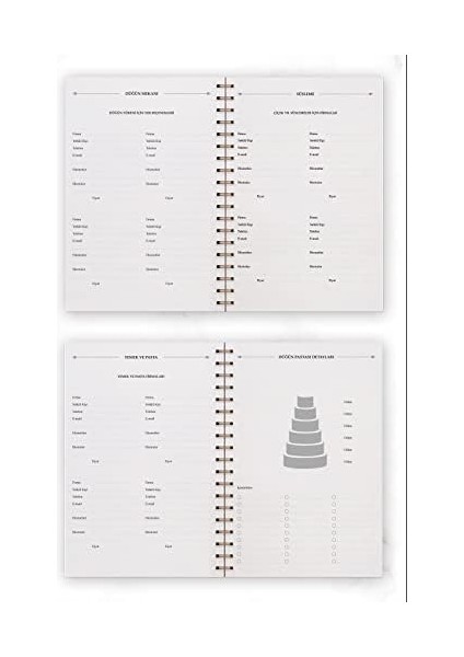 Color Düğün Planlayıcısı Altın Köşeli Ajanda Luxury Wedding Planner modelleri