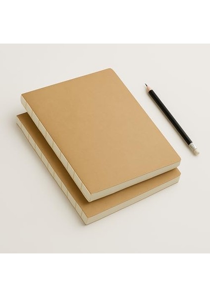 Tanıtım Özel Tasarım Kraft Kapaklı A4 Defter - 180 Derece Açılabilir, Sırtı DIKIŞLI,%100 El Işçiliği, Ofis, Okul, Günlük Kullanım Için Ideal Defter (Noktalı)