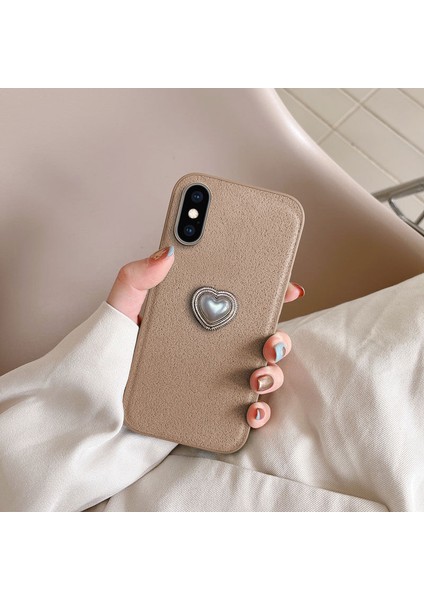 Apple iPhone Xs Uyumlu Kılıf Zebana Velvix Silikon Kılıf Açık Kahverengi