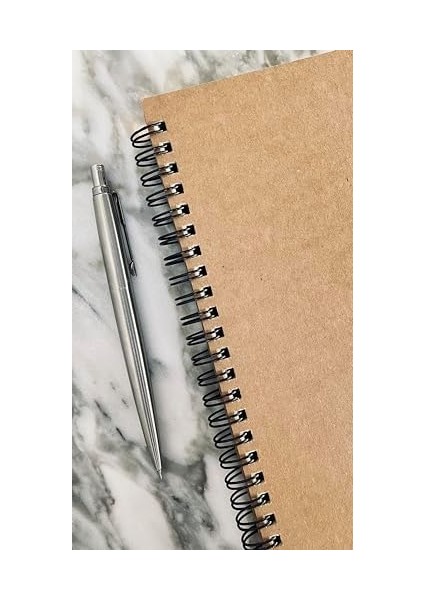 Tanıtım Spiralli Notebook, Kraft Kapaklı, A5 Boyutunda (15X21 Cm), 100 Yaprak (Çizgisiz)