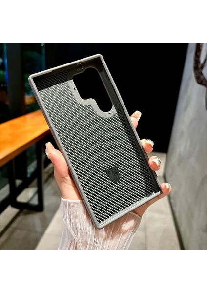 Samsung Galaxy S24 Ultra Uyumlu Kılıf Zebana Best Karbon Fiber Kılıf (Kablosuz Şarj Destekli) Gri modelleri