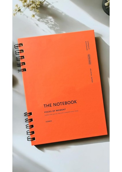 Tanıtım Spiralli 80 Yaprak Noktalı A5 Defter, Not Defteri, Okul Defteri, 4 Farklı Renk Seçeneği (04 Orange Coral)