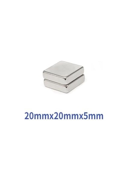 Kare Neodyum Mıknatıs Magnet Çap: 20X20X5 mm - 1 Adet