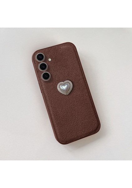 Samsung Galaxy S24 Plus Uyumlu Kılıf Zebana Velvix Silikon Kılıf Kahverengi fiyatları