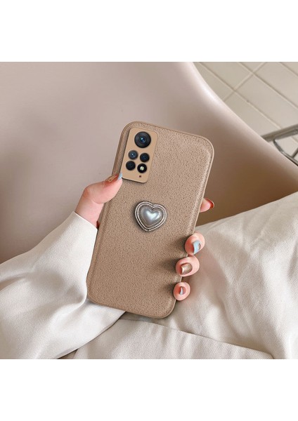 Xiaomi Redmi Note 11 Pro 5g Uyumlu Kılıf Zebana Velvix Silikon Kılıf Açık Kahverengi