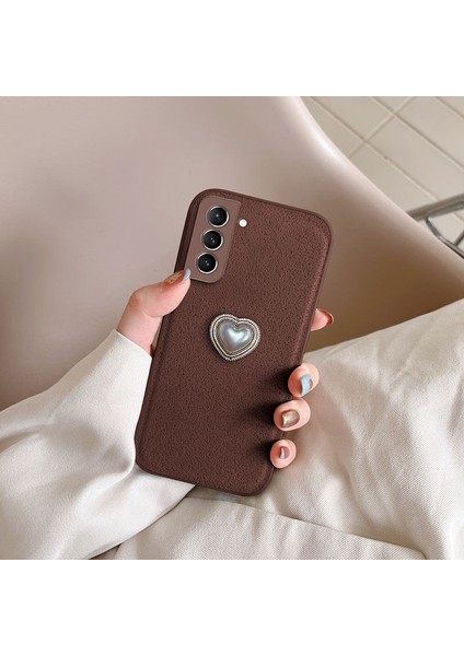 Samsung Galaxy S22 Uyumlu Kılıf Zebana Velvix Silikon Kılıf Kahverengi