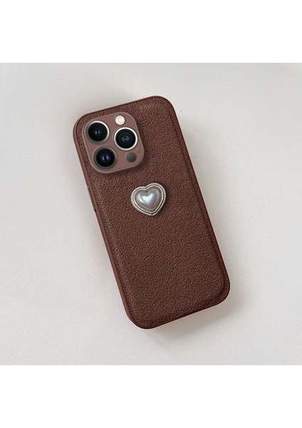 Apple iPhone 14 Pro Max Uyumlu Kılıf Zebana Velvix Silikon Kılıf Kahverengi fiyatları