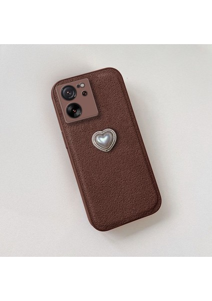 Xiaomi Mi 13T Uyumlu Kılıf Zebana Velvix Silikon Kılıf Kahverengi