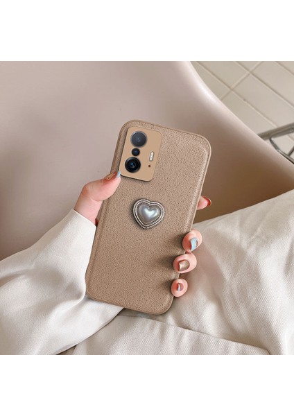 Xiaomi Mi 11T Pro Uyumlu Kılıf Zebana Velvix Silikon Kılıf Açık Kahverengi