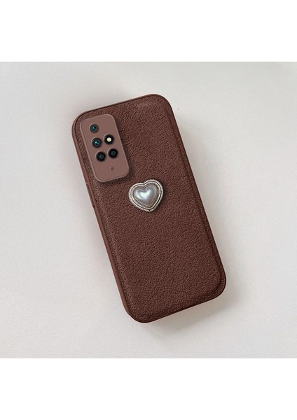 Xiaomi Redmi 10 2022 Uyumlu Kılıf Zebana Velvix Silikon Kılıf Kahverengi fiyatları
