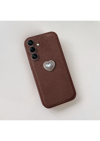 Samsung Galaxy A15 Uyumlu Kılıf Zebana Velvix Silikon Kılıf Kahverengi