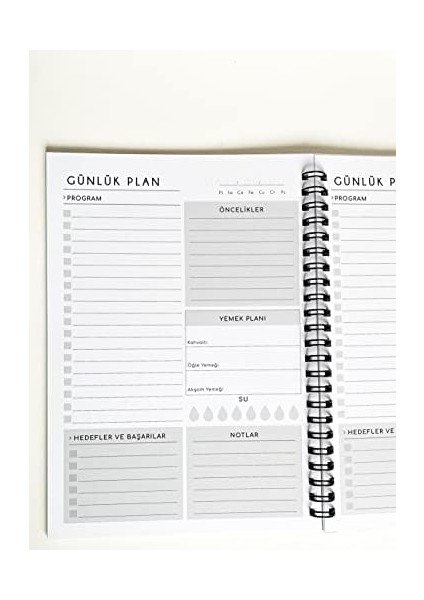 Tanıtım 120 Günlük Tarihsiz Spiralli Planlayıcı - A5 Boyutu, 60 Yaprak (120 Sayfa), 90 Gr. Ivory Kağıt (Kraft Kapak) modelleri
