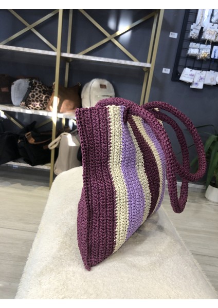 El Yapımı Çanta Mor Ve Şık Tasarım