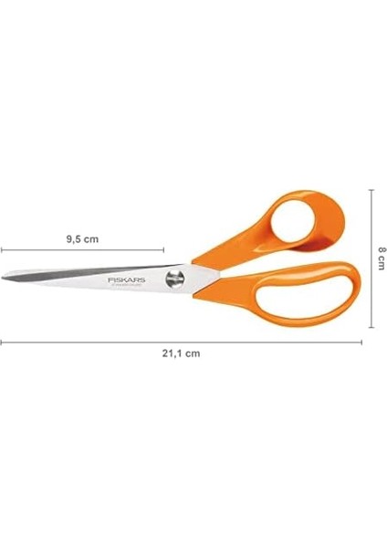 El Sanatları, Dikiş ve Ofis Işleri Için Evrensel Makas, Klasik, Uzunluk: 21 Cm, Sağ Elini Kullananlar Için, Turuncu, 1005148 modelleri