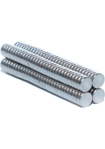 100 Adet Yuvarlak Neodyum Magnet Mıknatıs - 7 mm Çap -1,5 mm Kalınlık