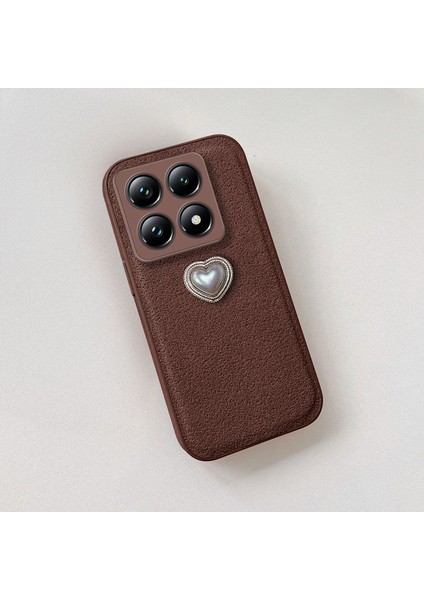 Xiaomi Mi 14T Uyumlu Kılıf Zebana Velvix Silikon Kılıf Kahverengi fiyatları