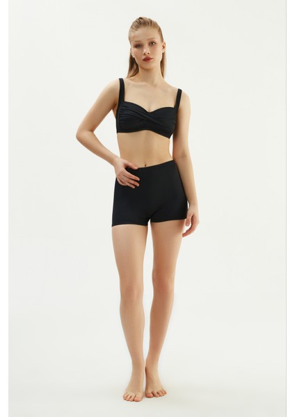 Siyah 2093ESBK Şortlu Toparlayıcı Bikini Tk.