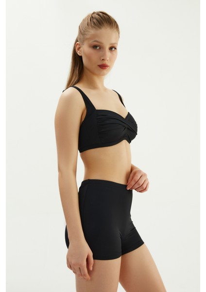 Siyah 2093ESBK Şortlu Toparlayıcı Bikini Tk.