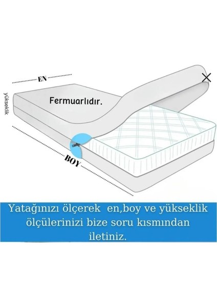 Aron Fermuarlı Yatak Kılıfı, Yatak Pedi&şiltesi, % 100 Cotton,yıkanabilir, Gri Renk indirimleri
