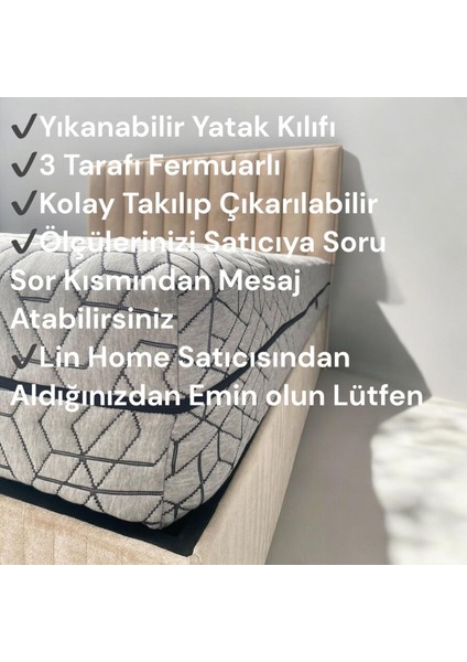 Aron Fermuarlı Yatak Kılıfı, Yatak Pedi&şiltesi, % 100 Cotton,yıkanabilir, Gri Renk