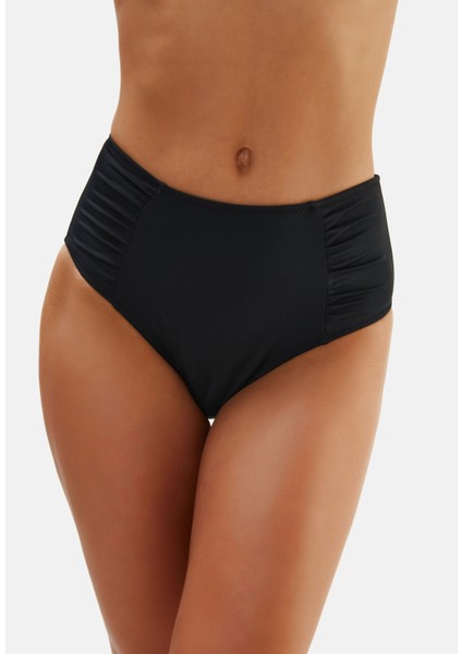 Siyah 2602ESMM Yanı Drapeli Yüksel Bel Alt