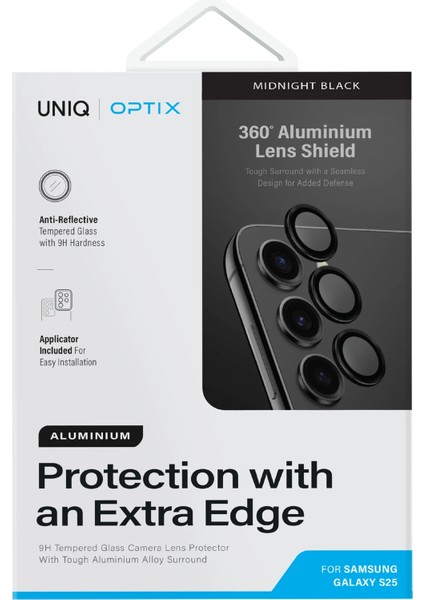 Samsung Galaxy S25 Kamera Lens Koruyucu Alüminyum Çerçeve Aluguard Serisi Oleofobik Yüzey fiyatları