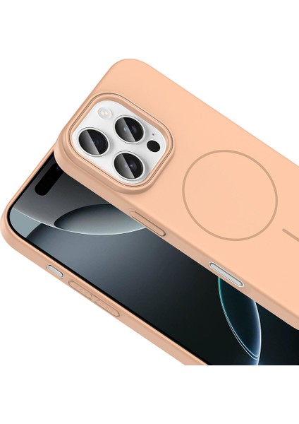 iPhone 16 Pro Kılıf M-safe Şarj Özellikli Zore Ruby Sert Kapak + Hayalet Ekran Koruyucu modelleri