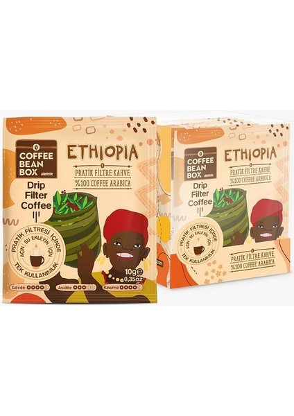 Ethiopia Filtre Kahve 10 gr x 10 Adet Aç-Iç-At