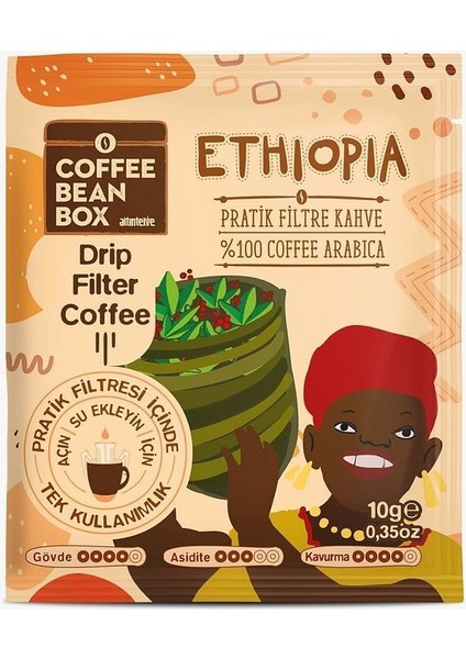 Ethiopia Filtre Kahve 10 gr x 10 Adet Aç-Iç-At