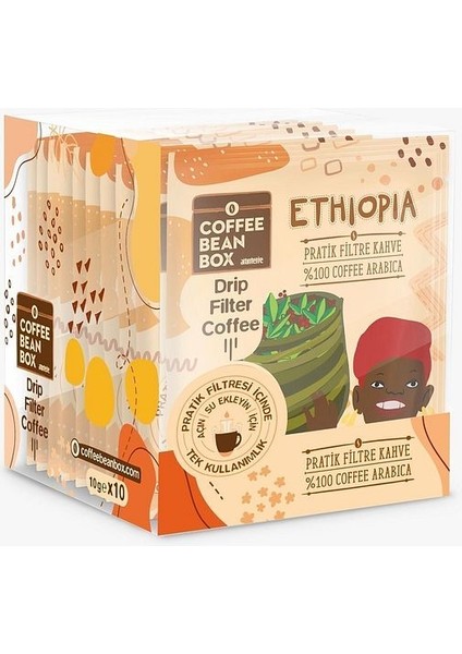 Ethiopia Filtre Kahve 10 gr x 10 Adet Aç-Iç-At