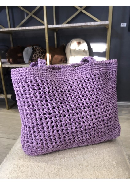 Mor Ve Şık Tasarım El Yapımı Çanta