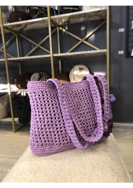 Mor Ve Şık Tasarım El Yapımı Çanta