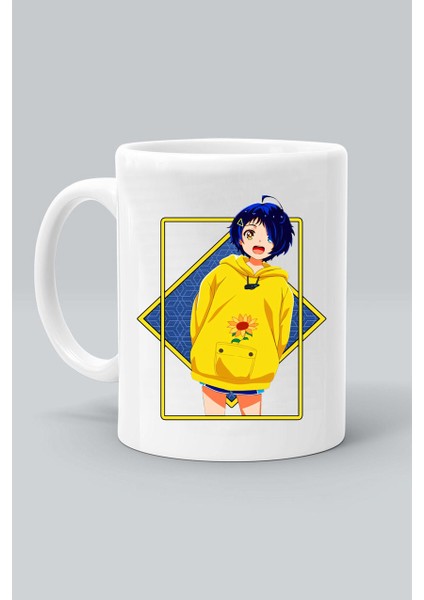 Ai Ohto Anime Karakter Wonder Egg Priority Baskılı Beyaz Kupa Bardak