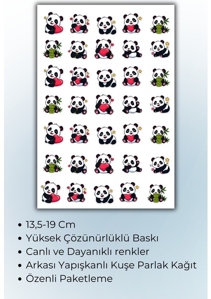 Panda Temalı Sticker Planner Ajanda Bullet Journal Için Uygun fiyatları
