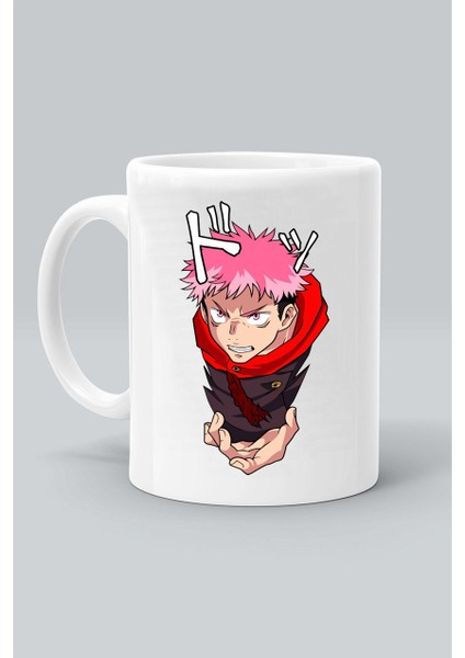 Yuji Itadori Karakter Anime Jujutsu Kaisen Karakter Baskılı Beyaz Kupa Bardak