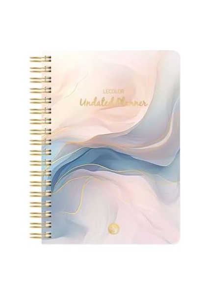 Color Süresiz Planlayıcı Spiralli Ajanda Defter Marble 17X24 cm