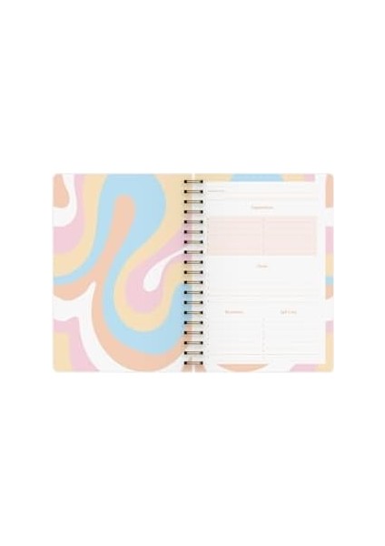 Color Süresiz Planlayıcı Spiralli Ajanda Defter Marble 17X24 cm