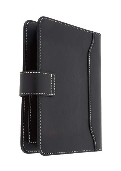 4650 Ajanda Tarihsiz Çizgili 14X20 Cm. Ajanda/defter Hesap Makineli Suni Deri Organizer, Siyah