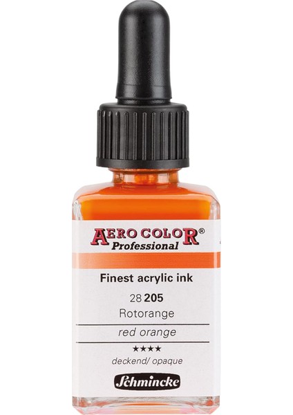 Aero Color Professional Akrilik Airbrush Mürekkebi 28 ml 205 Red Orange