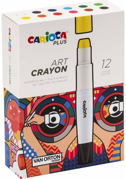 Plus Art Crayon Boya 12'li (Sert Kutu)