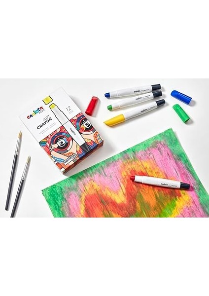 Plus Art Crayon Boya 12'li (Sert Kutu)