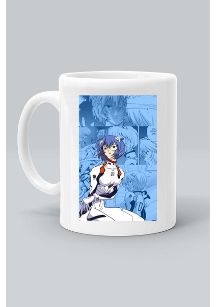 Anime Neon Genesis Evangelion Rei Ayanami Karakter Baskılı Beyaz Kupa Bardak