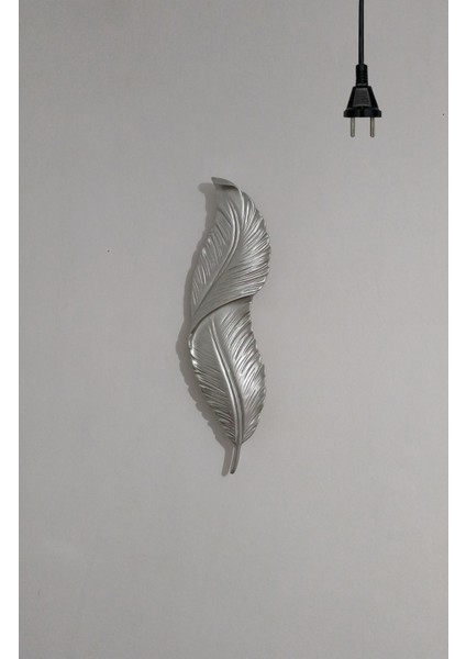 Tüy Aplik Ledli Dekoratif Duvar Aydınlatma 60X16 cm (Trafolu) Elektrik Bağlantılı
