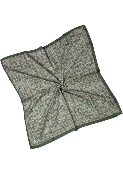 Ebruli Pamuklu Etnik Desenli Soft Eşarp – 90X90 cm