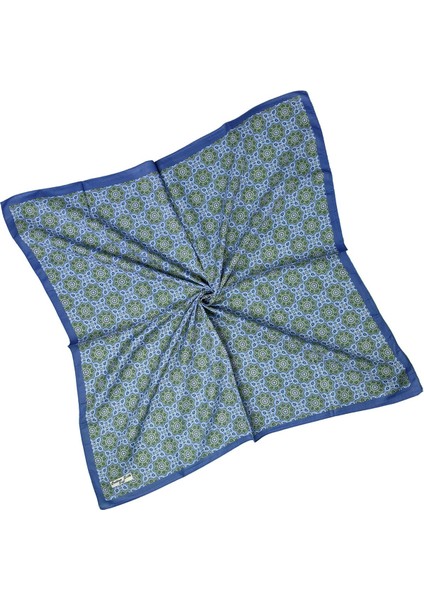 Ebruli Pamuklu Etnik Desenli Soft Eşarp – 90X90 cm