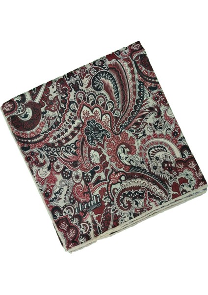 Ebruli Pamuklu Etnik Desenli Soft Eşarp – 90X90 cm
