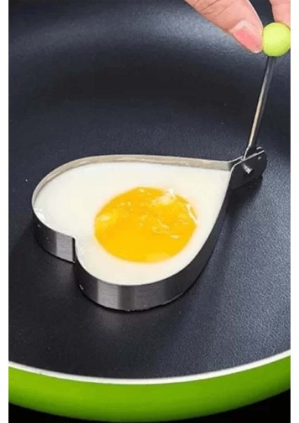 Paslanmaz Çelik Kalp Şekilli Omlet Kalıbı Kahvaltı Sunum Omlet Kalıbı 2 Adet