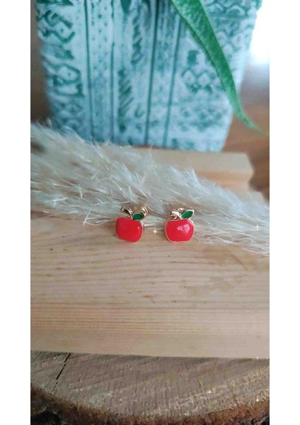 Çelik Elma Model Kız Çocuk/bebek Küpesi Çocuk Aksesuar