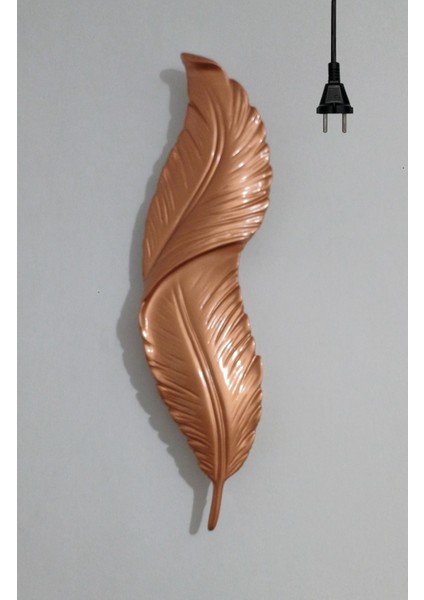 Tüy Aplik Ledli Dekoratif Duvar Aydınlatma 60 x 16 cm (Trafolu) Elektrik Bağlantılı